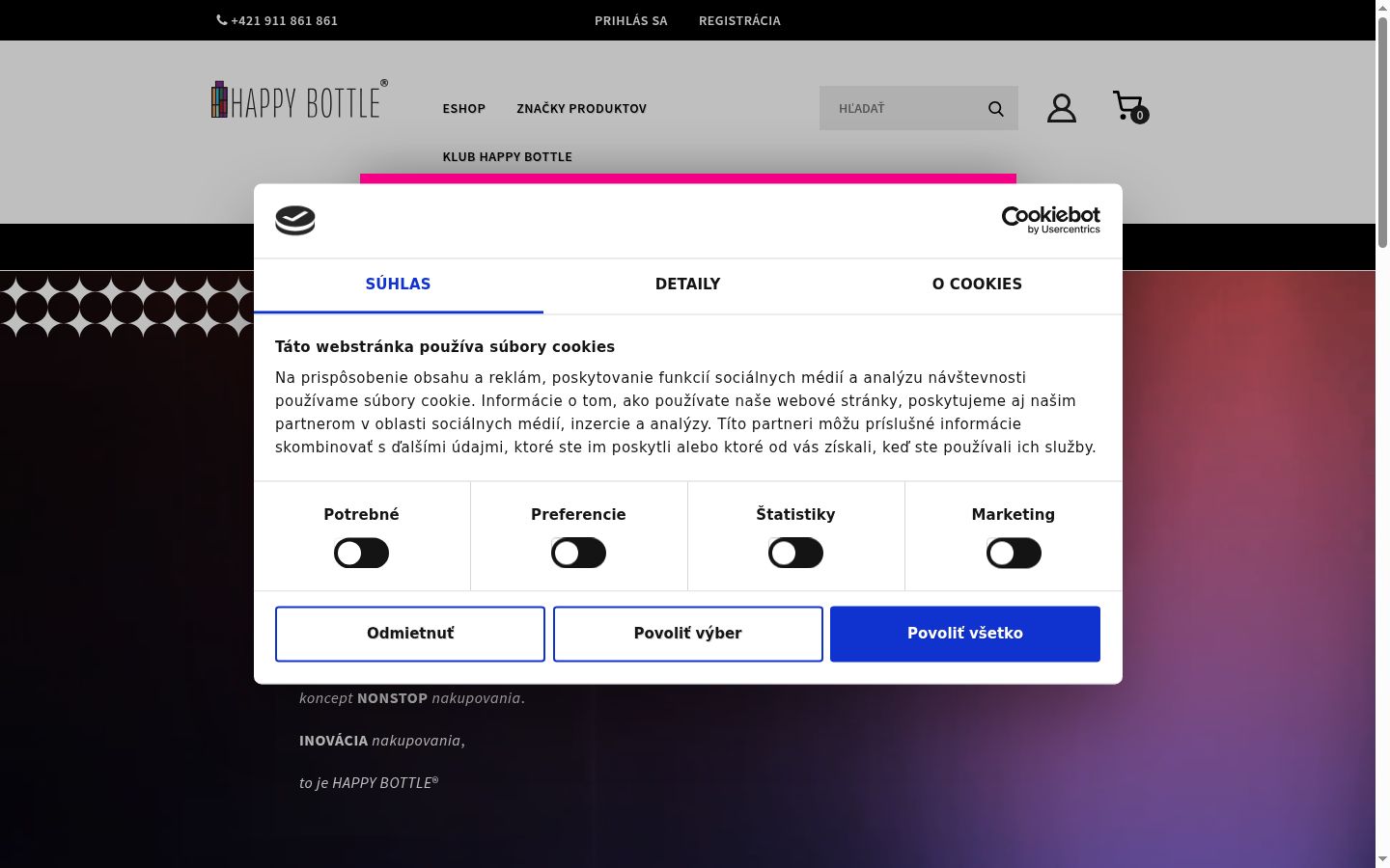 Képernyőkép a bármilyen interakció előtt megjelenő hozzájárulási bannerről