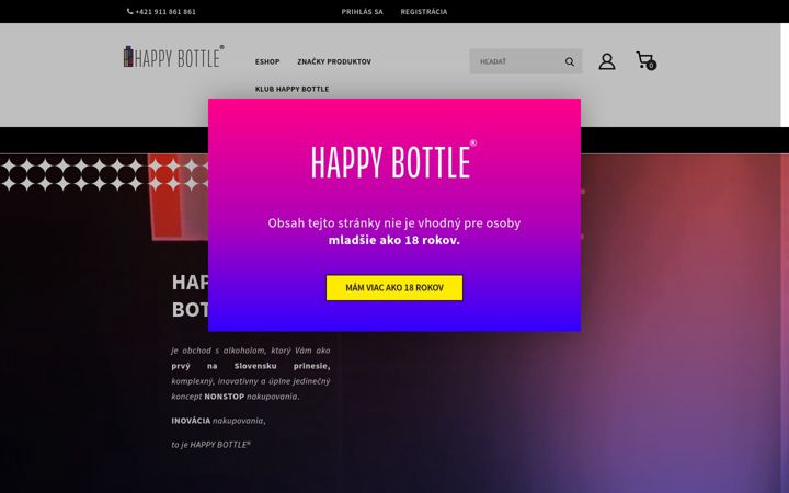 Screenshot of happybottle.sk