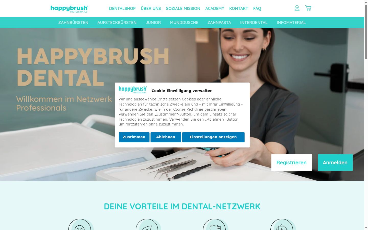 Sutikimo reklamjuostės, rodytos prieš bet kokią sąveiką, ekrano kopija