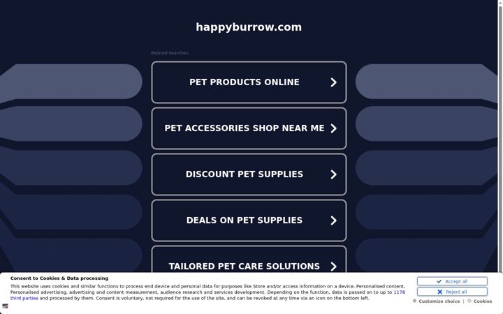 Screenshot of happyburrow.com