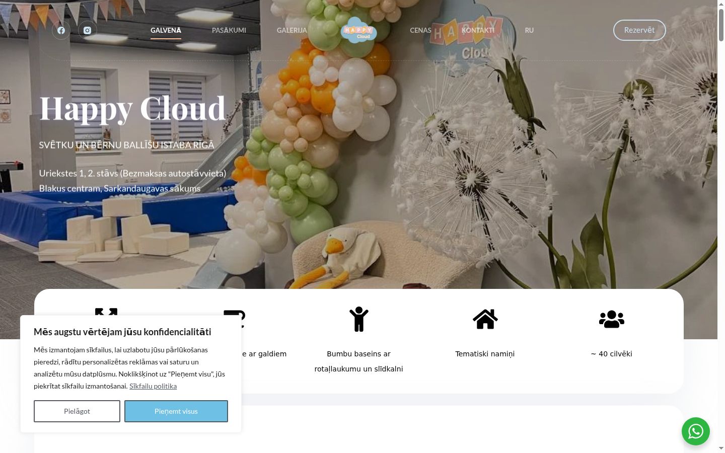 Snímek obrazovky baneru souhlasu zobrazeného před jakoukoli interakcí