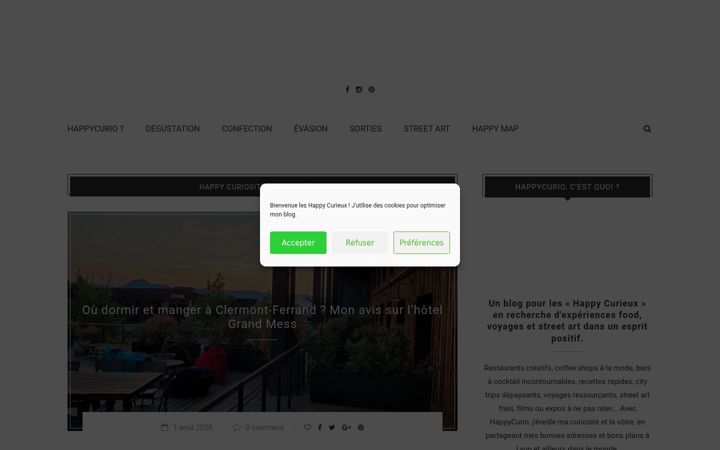 Screenshot of happycurio.com