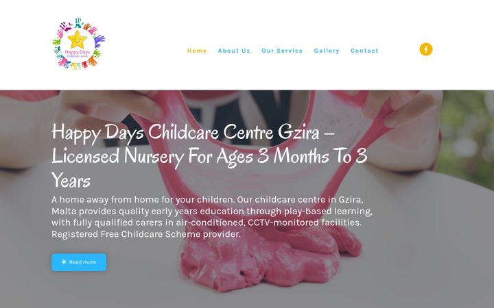 Screenshot of happydayschildcaremalta.com