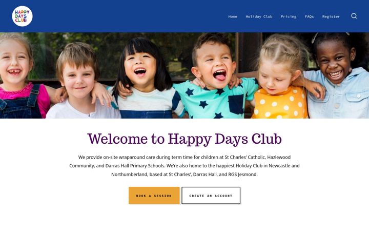Screenshot of happydaysclub.co.uk