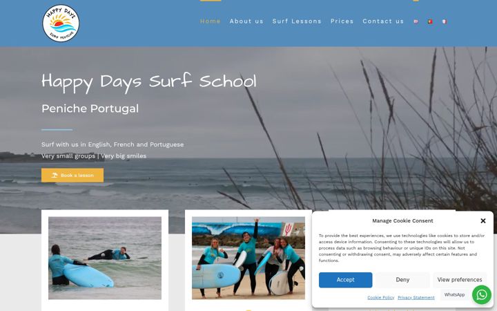Screenshot of happydayssurfpeniche.com