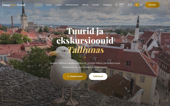 Screenshot of happydaystravel.ee