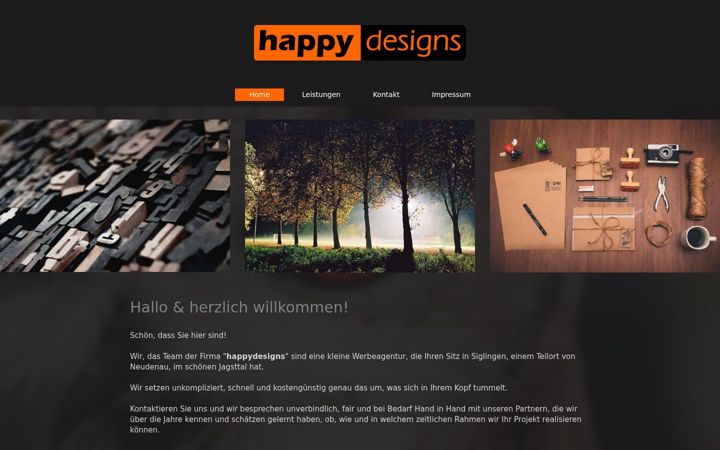 Screenshot of happydesigns.de