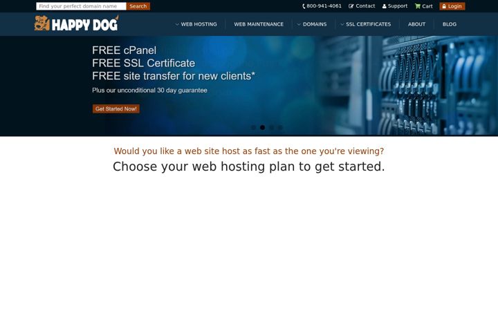 Screenshot of happydoghosting.net
