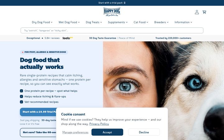 Screenshot of happydoguk.com