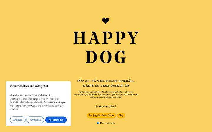 Screenshot of happydogwine.se