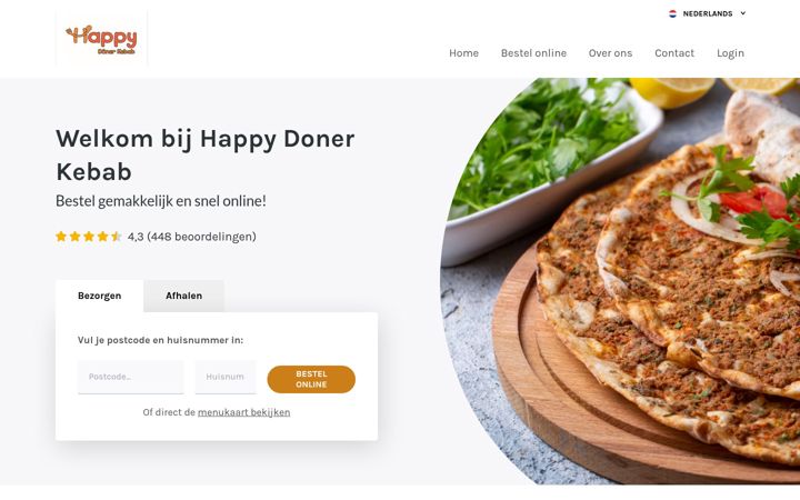 Screenshot of happydonerbreda.nl