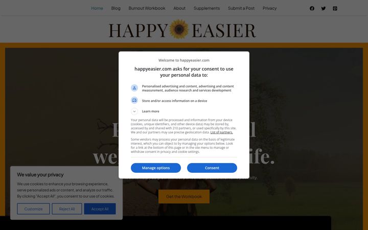Screenshot of happyeasier.com