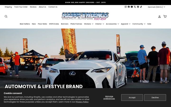 Screenshot of happyendingsofficial.com