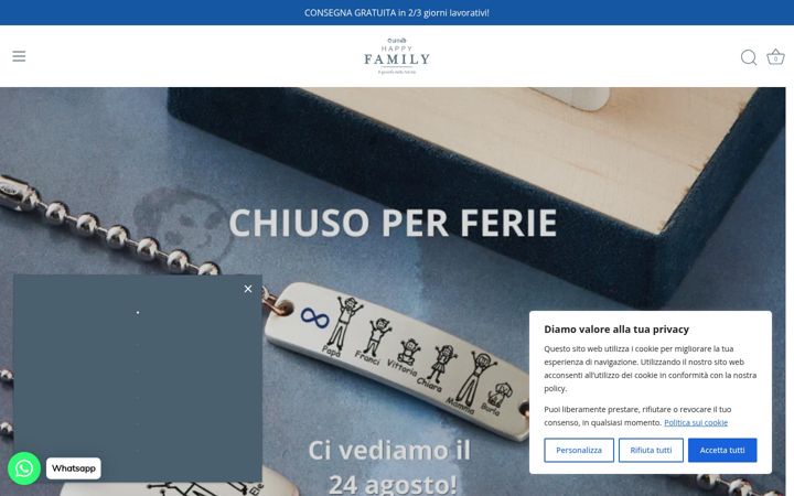 Screenshot of happyfamilygioielli.it