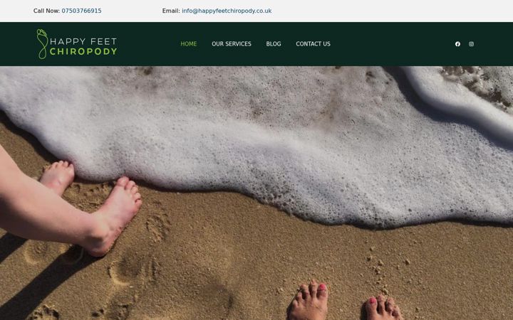 Screenshot of happyfeetchiropody.co.uk