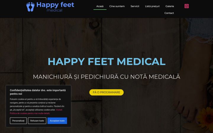 Screenshot of happyfeetmedical.ro