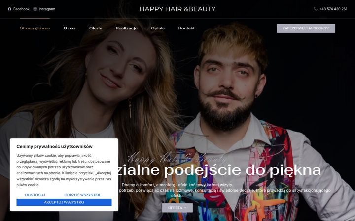 Screenshot of happyhairbeauty.pl