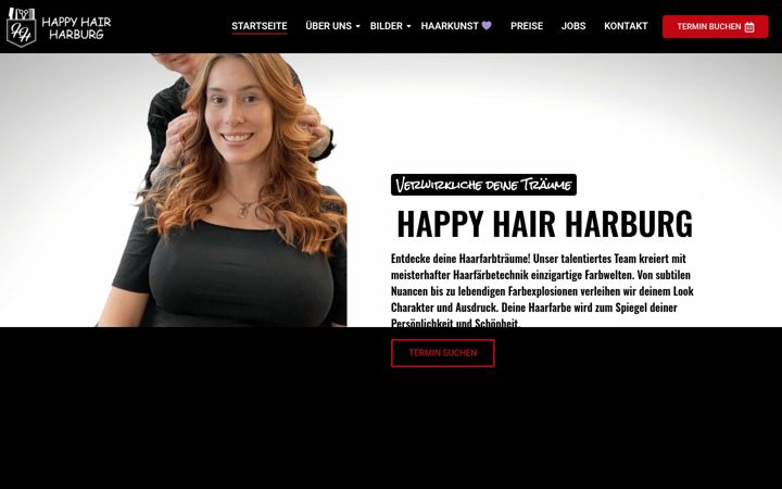 Screenshot of happyhairharburg.de