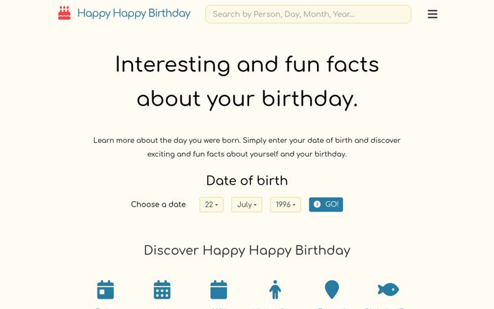 Screenshot of happyhappybirthday.net