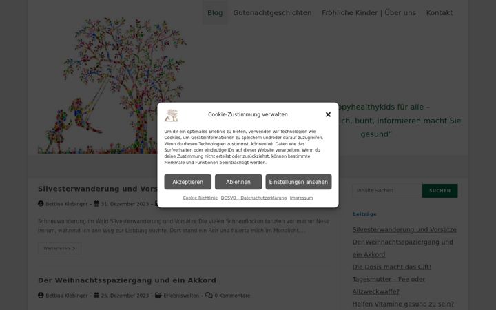 Screenshot of happyhealthykids.de