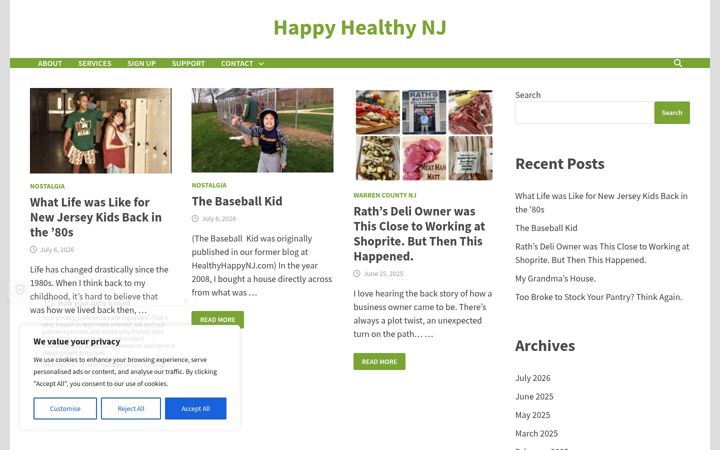 Screenshot of happyhealthynj.com