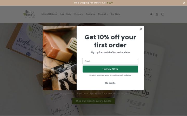 Screenshot van happyheartsnaturals.com