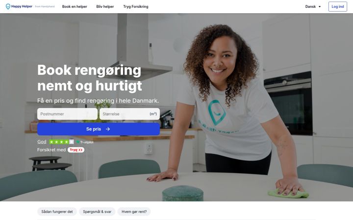 Screenshot of happyhelper.dk