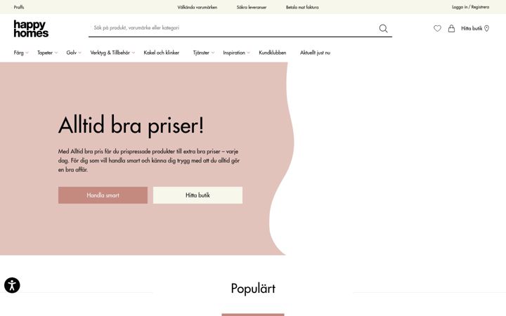 Screenshot of happyhomes.se