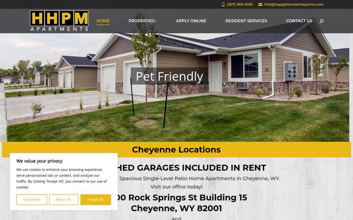 Screenshot of happyhomescheyenne.com