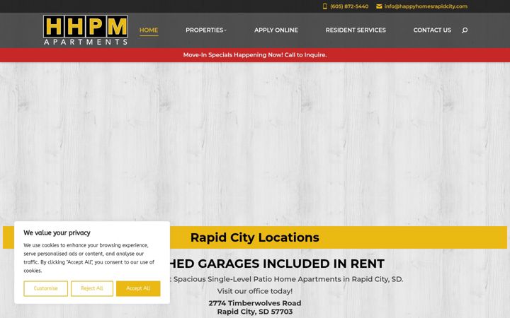 Screenshot of happyhomesrapidcity.com