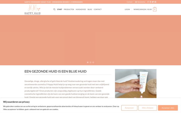 Screenshot of happyhuid.nl