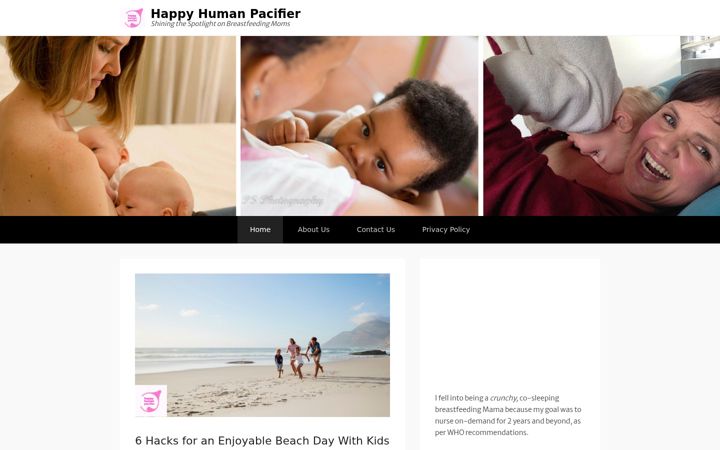 Screenshot of happyhumanpacifier.com