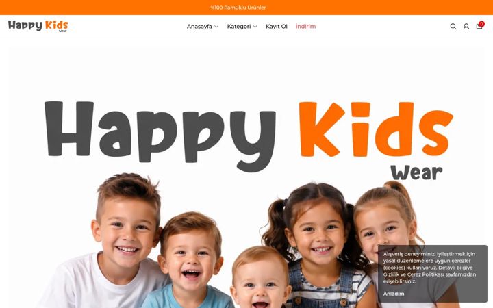 Screenshot of happykidswear.com.tr
