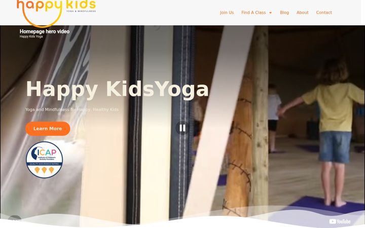 Screenshot of happykidsyoga.co.uk