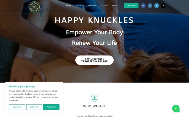 Screenshot of happyknuckles.com
