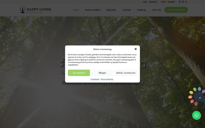 Screenshot of happylivingmakelaars.nl