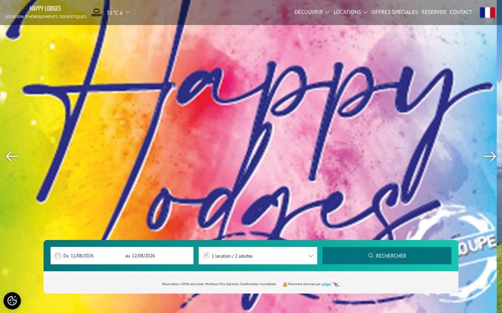 Screenshot of happylodges.fr