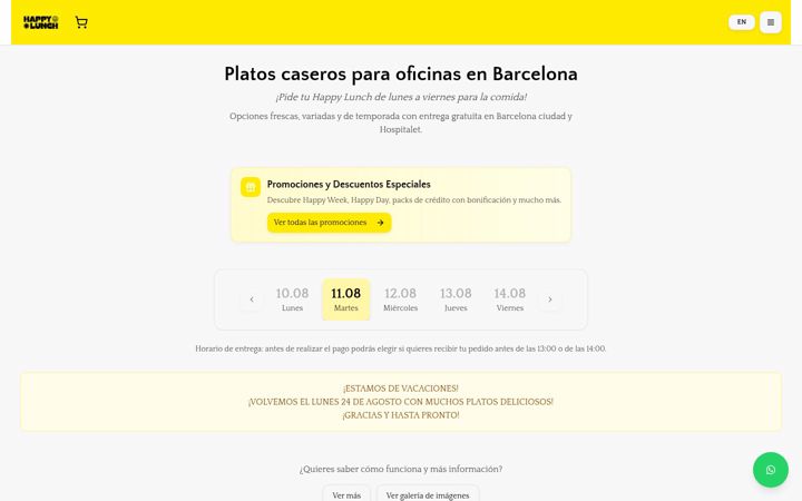 Screenshot of happylunch.es