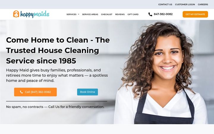 Screenshot of happymaids.com