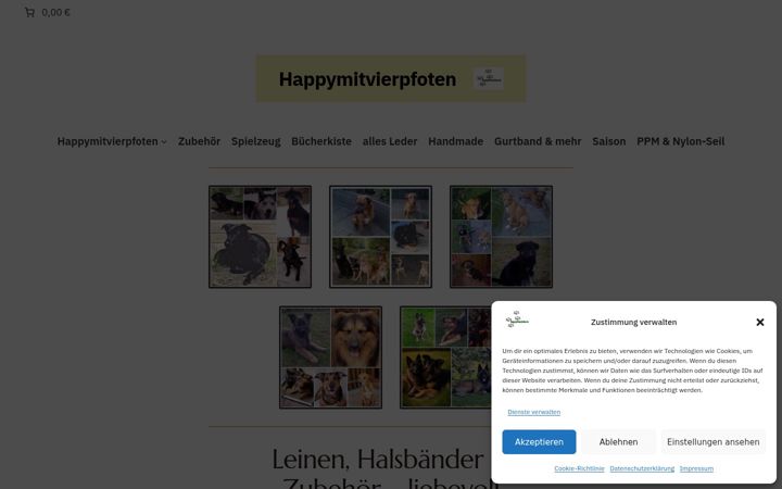 Screenshot of happymitvierpfoten.de