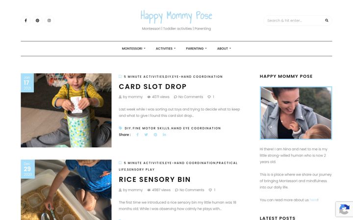 Screenshot of happymommypose.com