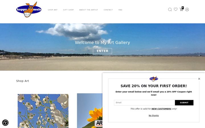 Screenshot of happymulestudio.com