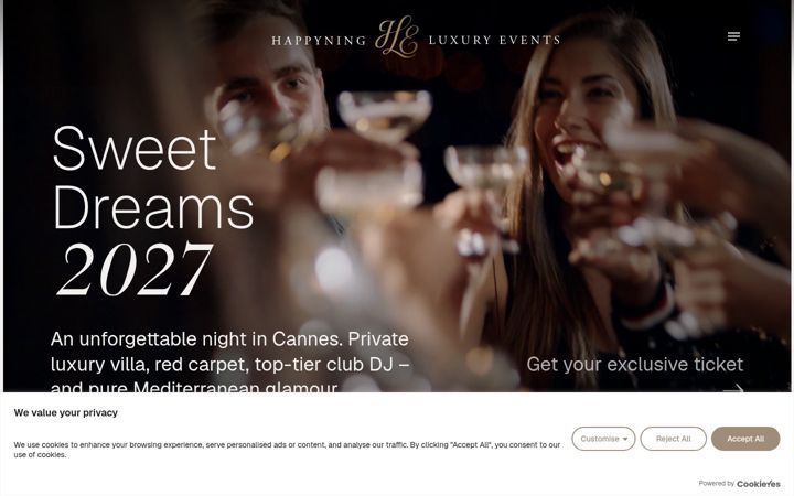 Screenshot of happyningevent.com