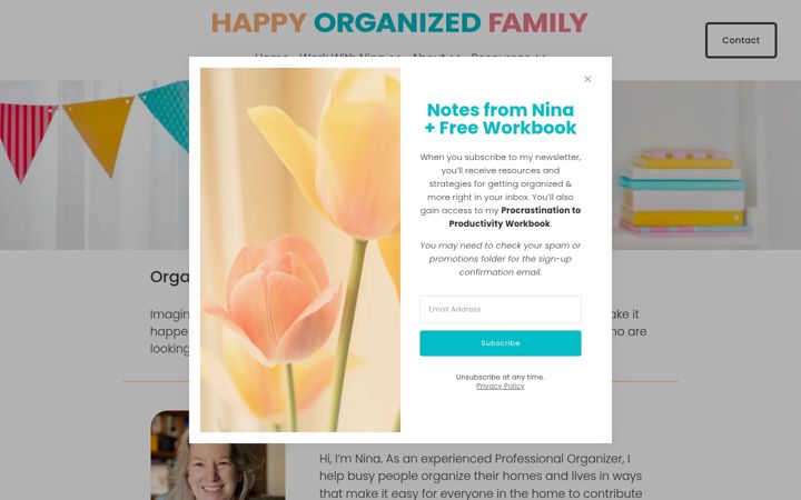 Screenshot of happyorganizedfamily.com