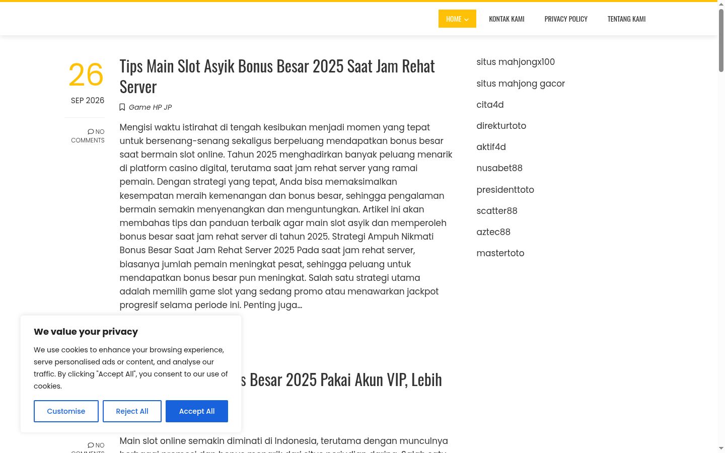 Screenshot tal-banner tal-kunsens muri qabel kwalunkwe interazzjoni