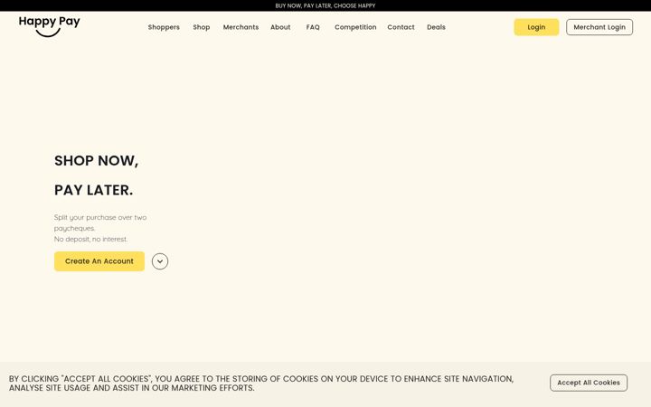 Screenshot ta' happypay.co.za