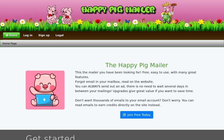 Екранна снимка на happypigmailer.com