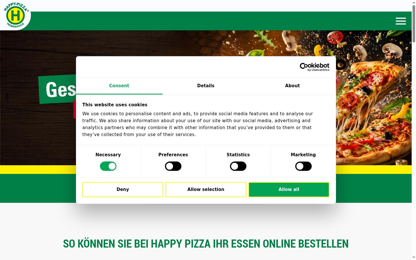 Zrzut ekranu banera zgody wyświetlanego przed jakąkolwiek interakcją