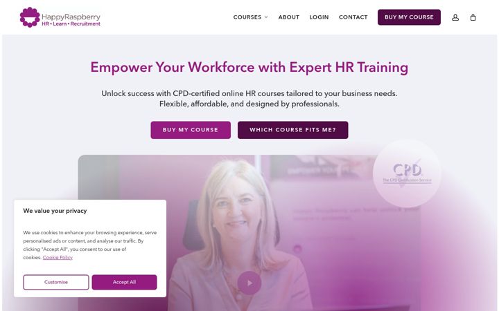 Screenshot of happyraspberrylearn.com