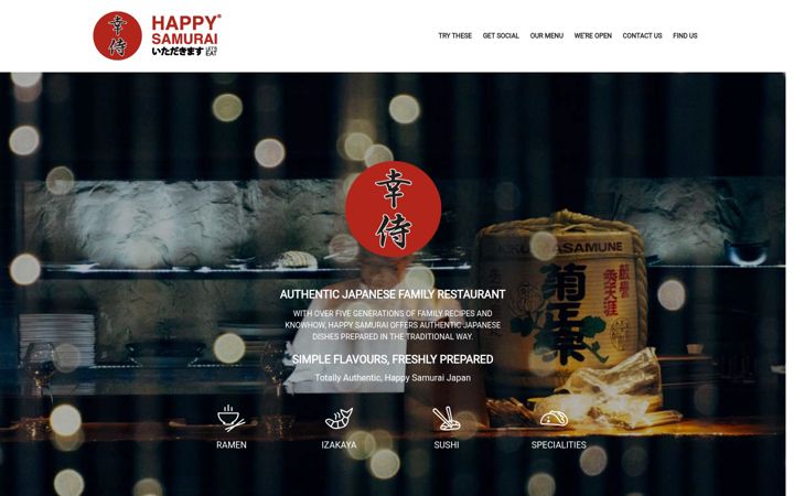 Screenshot of happysamurai.com